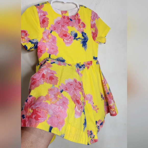 Joules Yellow Pink  Floral Dress Size 2Y - Picture 5 of 7